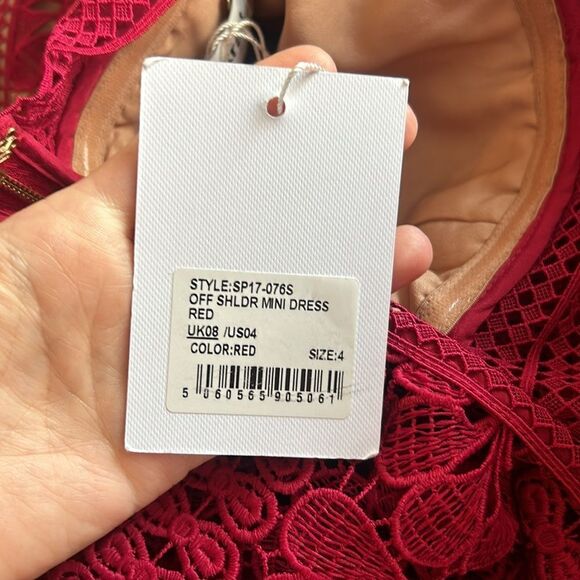 NWT Self Portrait Off Shoulder Guipure Mini Dress 4 - Picture 6 of 6